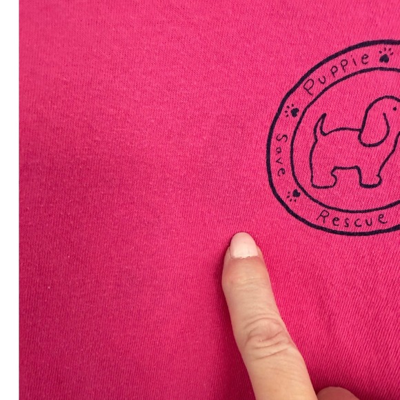 Puppie Love Save Rescue‎ Long Sleeve Pink T Shirt Medium Vet Health Bejeweled - Picture 5 of 15